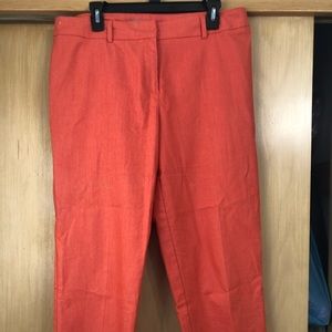 Cropped straight leg dress pant